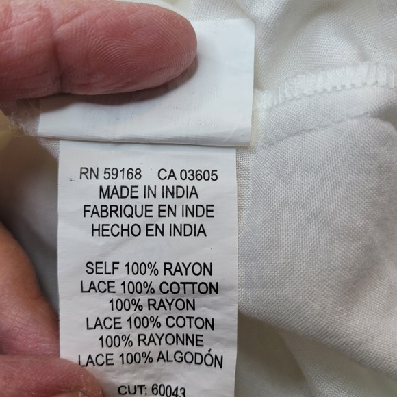 Karen Kane White Swing Top Crochet Lace Fit & Flare Top Women's Medium Boho - Picture 6 of 7